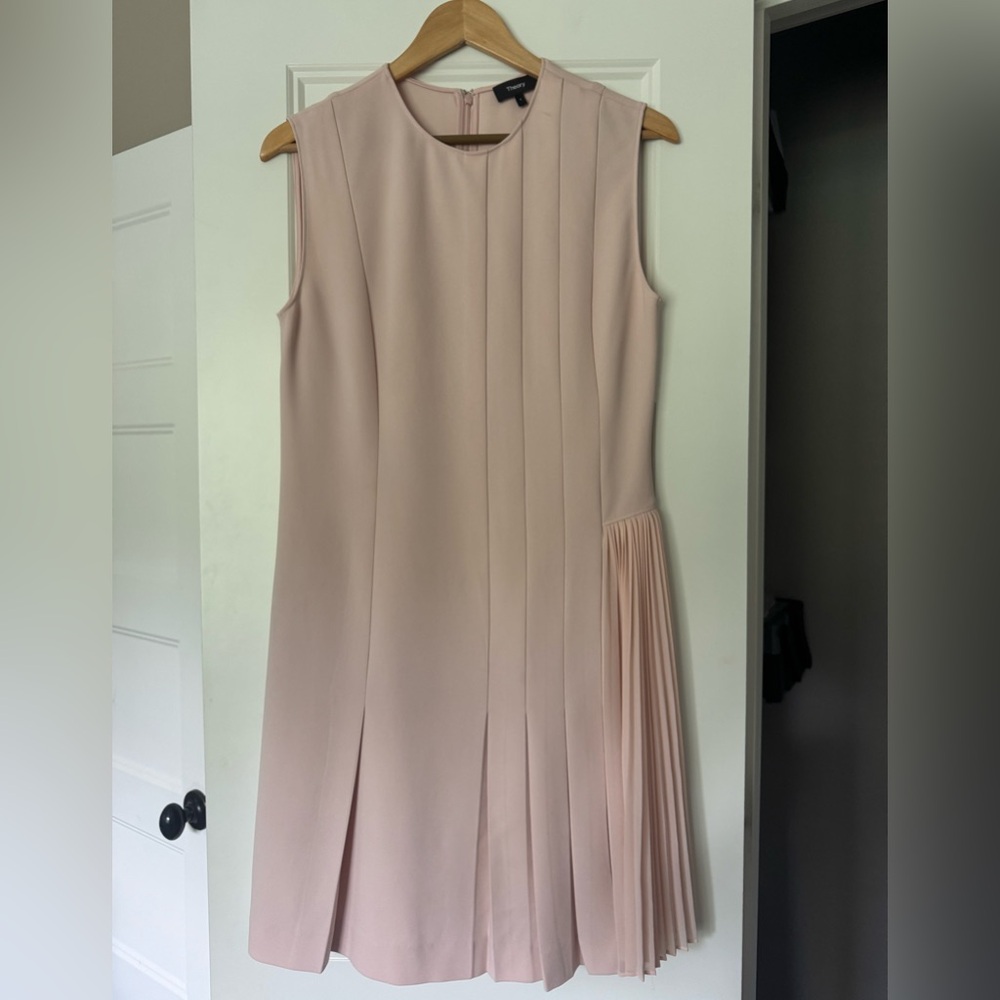 Theory Pleated Crepe Mini Dress - Size 4